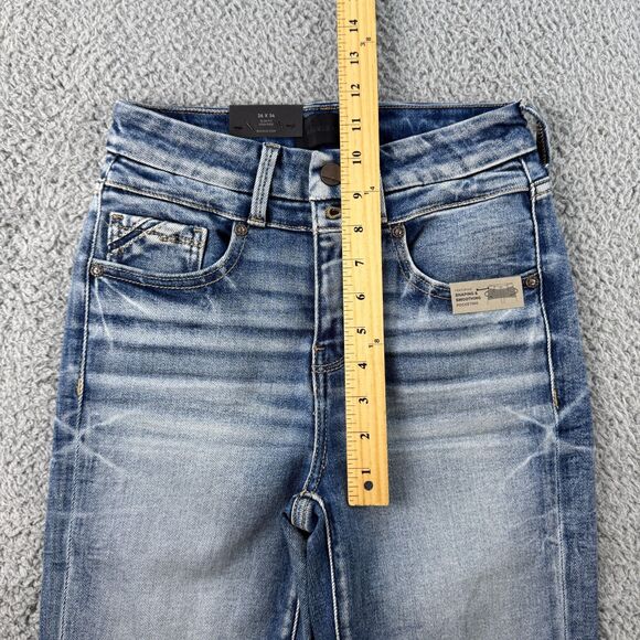 Buckle Black Flare Jeans Womens 26x34 Fit No 35 Distressed High Stretch Denim - Picture 11 of 15